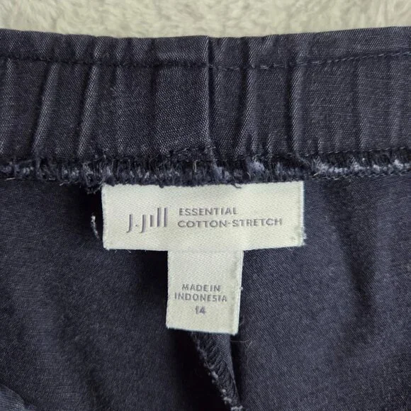 J. Jill Essential Cotton-Stretch Pull-On Pants, Dark Navy Blue - Picture 4 of 7